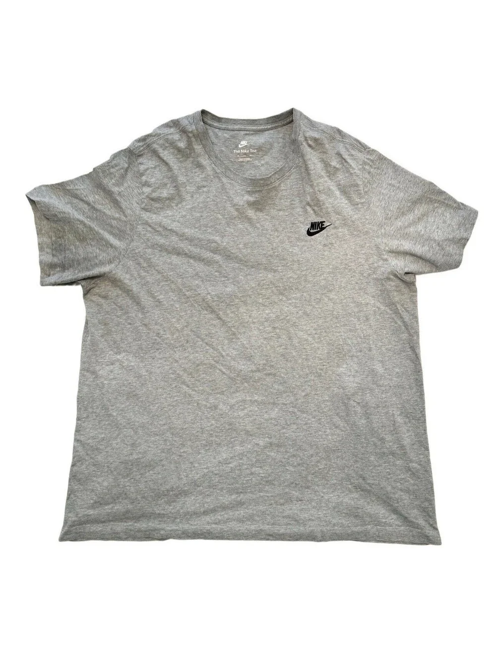 The Nike Tee Swoosh Sewn Gray Crewneck Mens Short Sleeve T Shirt 2XL Size